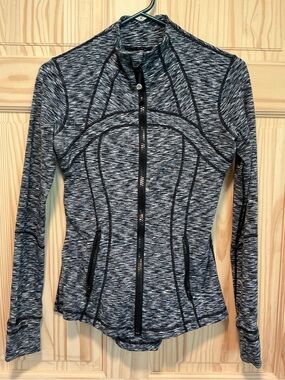 Lululemon Heathered Black & White Full-Zip Define Jacket